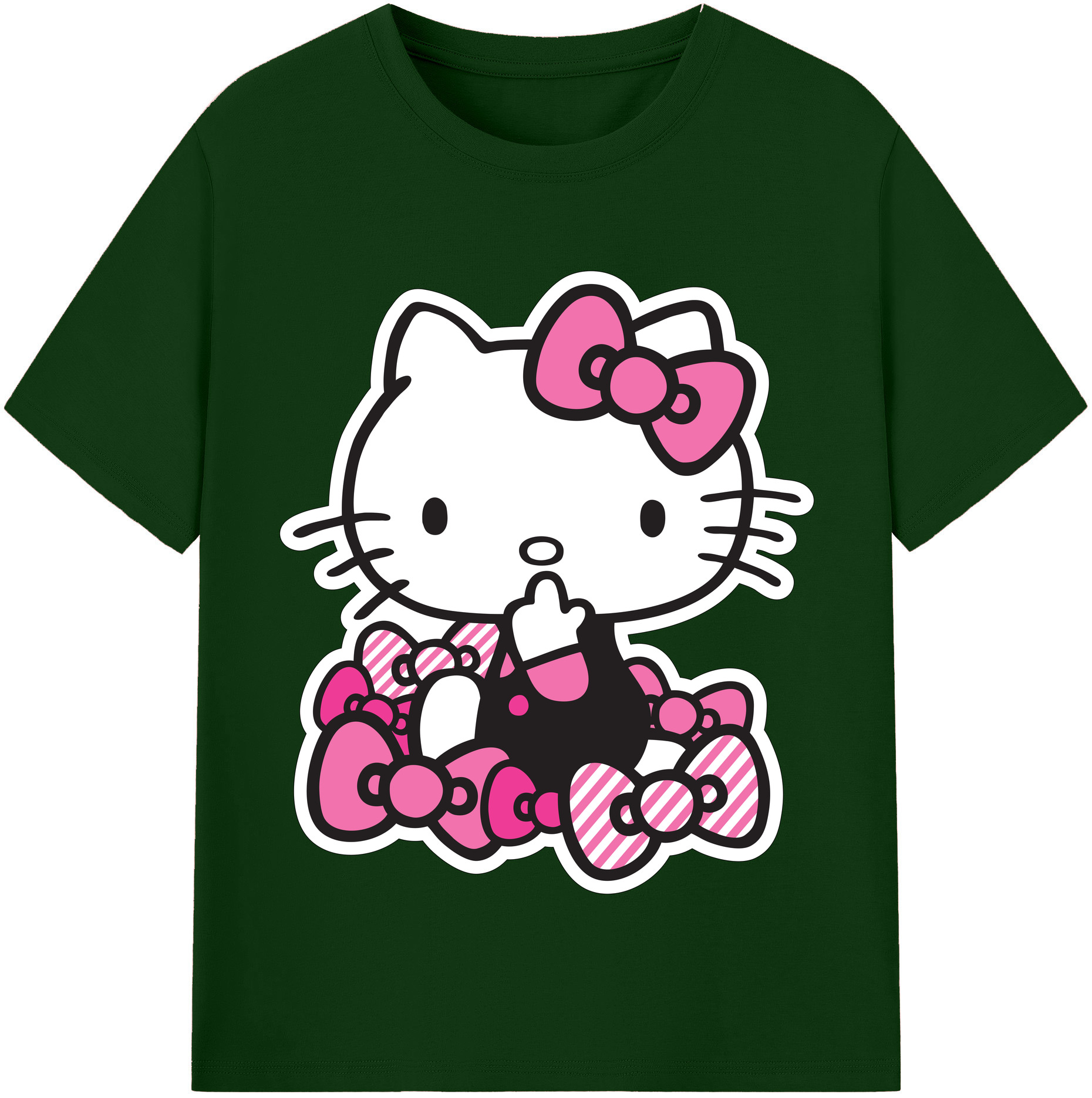 （画像用） Hello Kitty ハローキティ 綿100％半袖Tシャツ（フロントプリント）